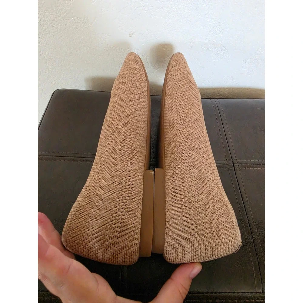 Vivaia Margot Ultra light Nutmeg Tan Knit Square Toe Ballet Flats sz 42 Us 11.5